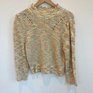 Lovers + Friends Marled Cream and Yellow Knit Sweater